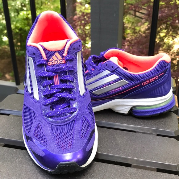 purple adidas running shoes